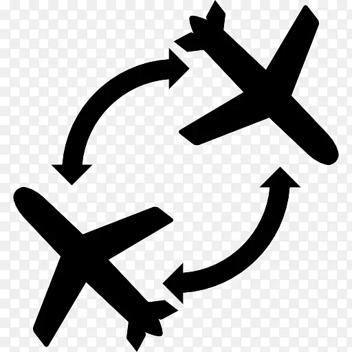 飞机和箭头符号图标
