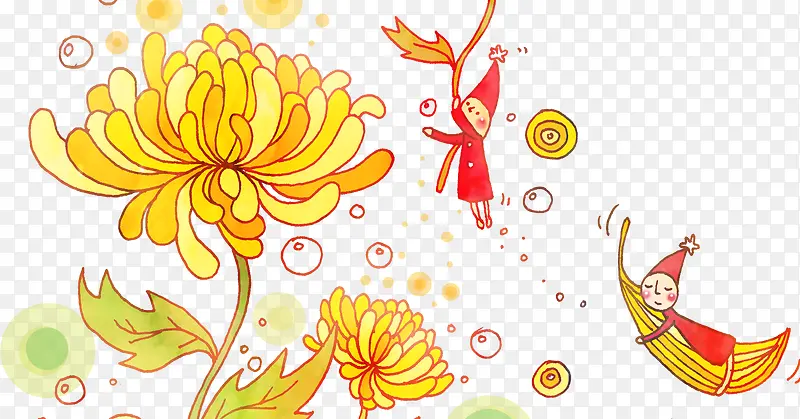 秋天免抠菊花装饰图案
