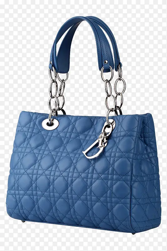 Dior蓝色手提真皮包