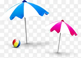 创意手绘合成海边沙滩排球遮阳伞