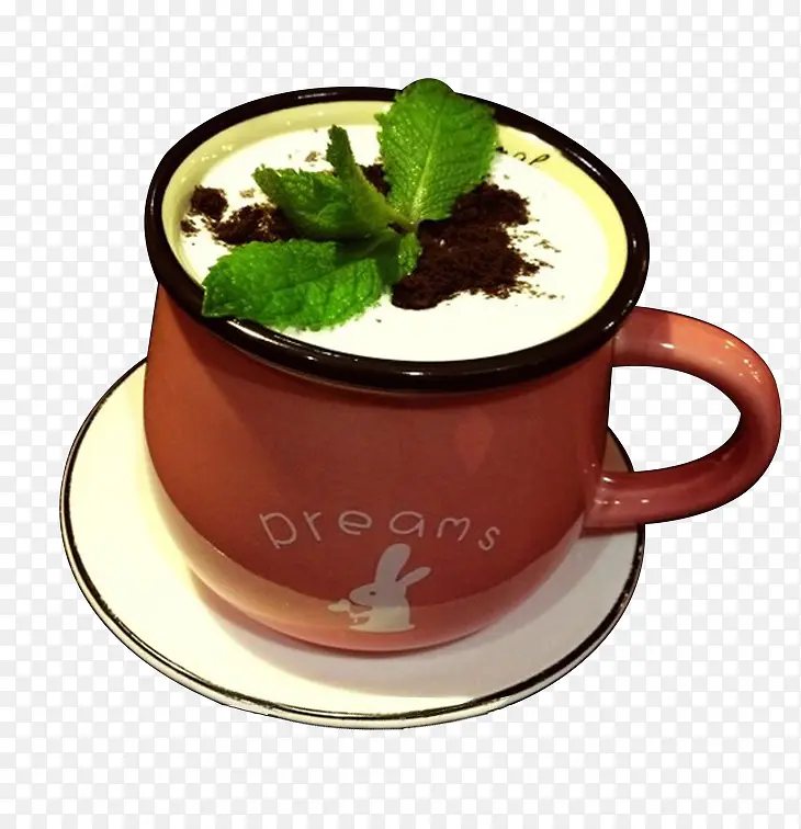 小兔子图案的杯装奶茶