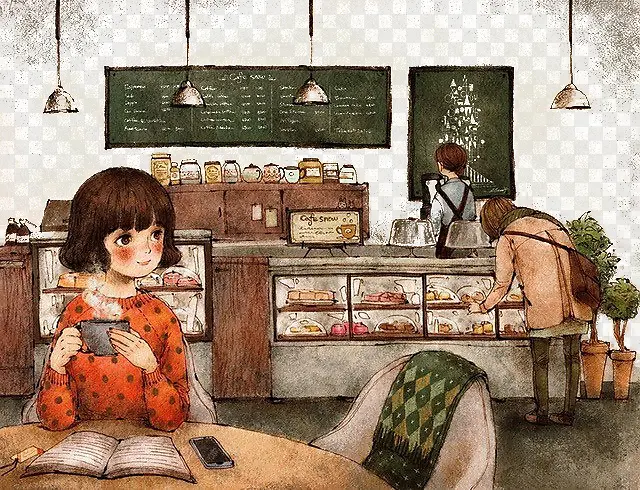 温馨小清新插画