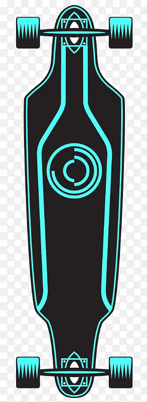 黑蓝色矢量竞技滑板