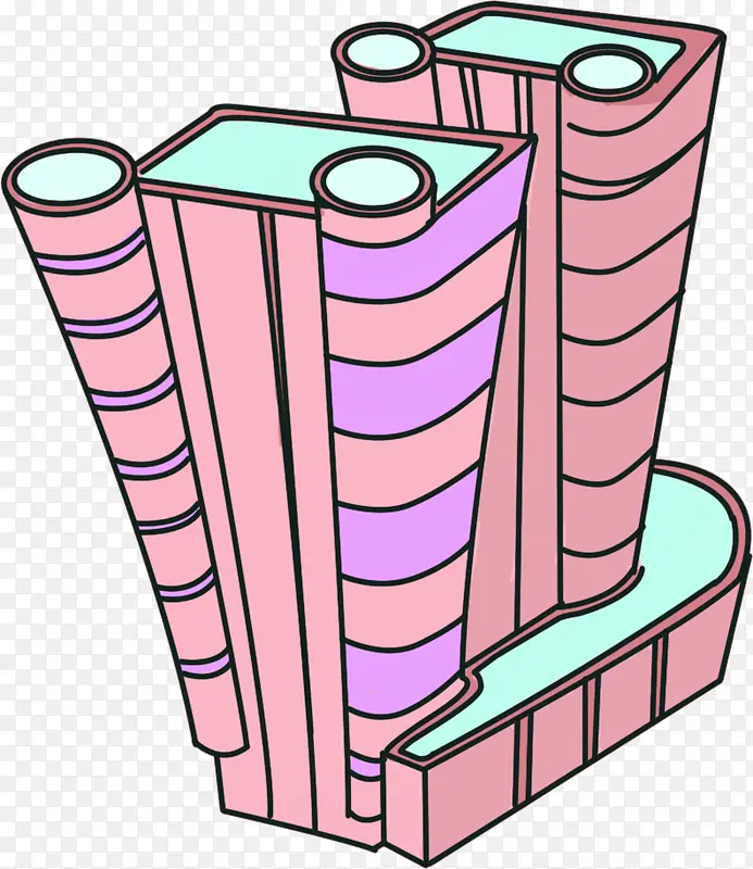 卡通创意粉色楼房设计