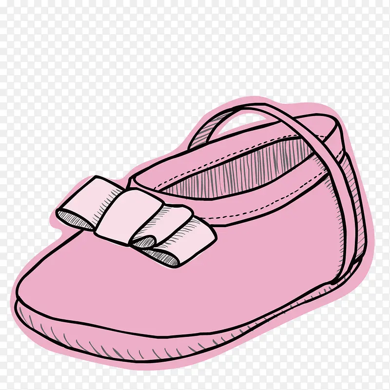 矢量粉色女鞋