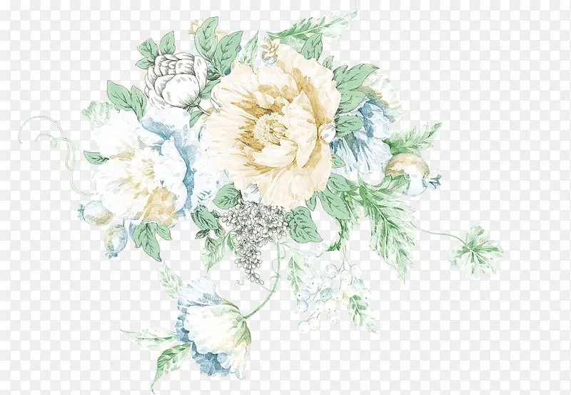 手绘水彩花卉装饰图案PNG图片素材下载_图片编号qezamwgj-免抠素材网