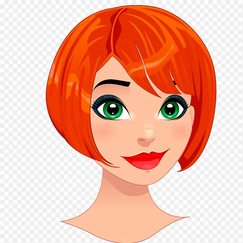 红色头发的女性人物设计