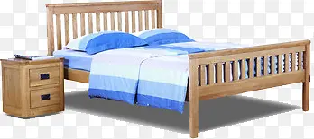 蓝色整洁床单四件套寝室