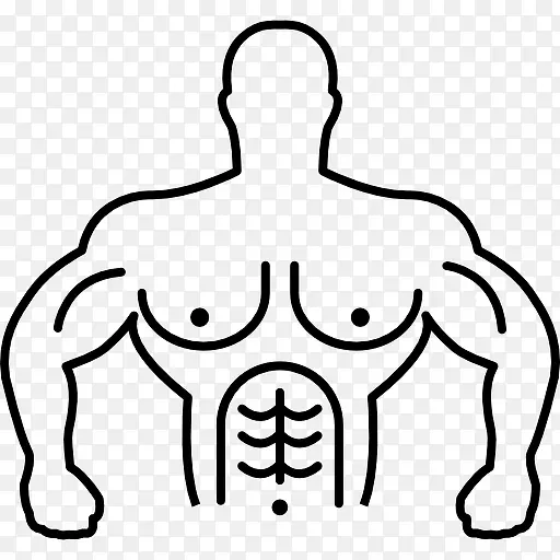 肌肉的体操运动员躯干轮廓图标