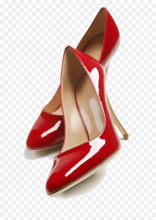 大红色女士漆皮高跟鞋