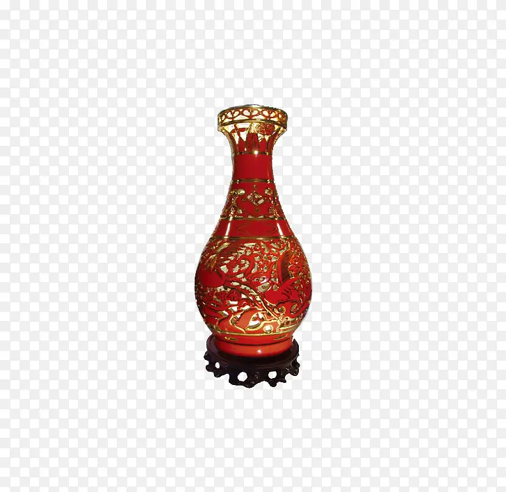 红色结婚用品花瓶复古
