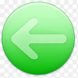 圆形绿色常用按钮图标向左按钮