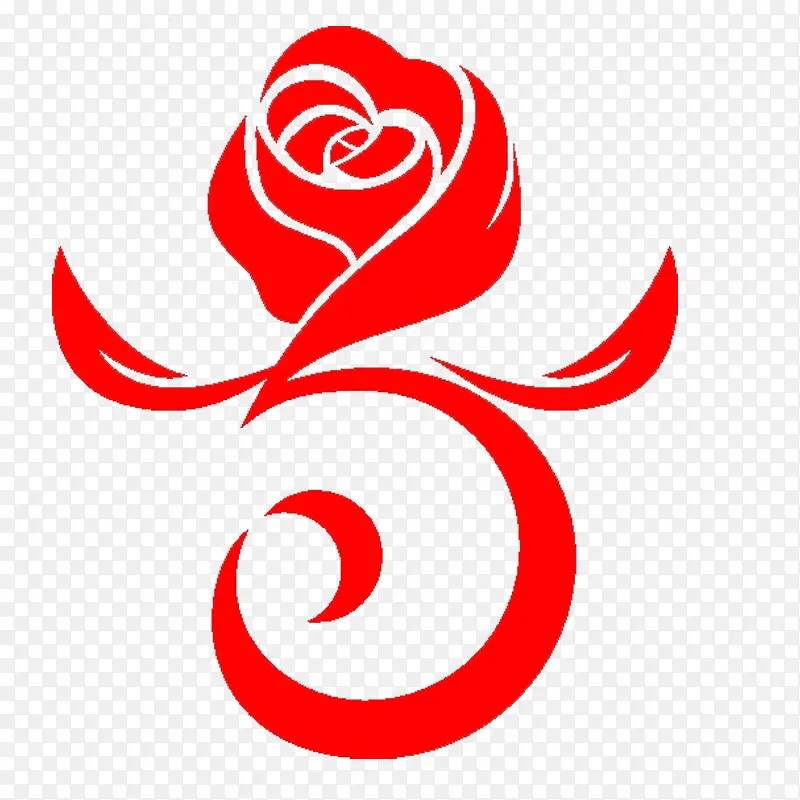 红色艺术花logo