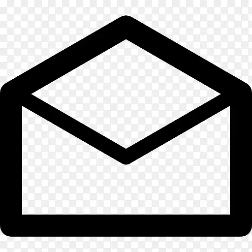 信封背面轮廓打开电子邮件接口符号图标