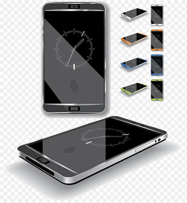 黑色智能手机时间界面图片