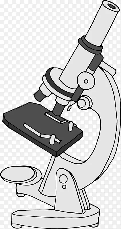 矢量图水彩卡通显微镜