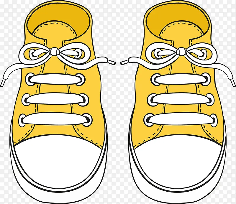 卡通黄色鞋子矢量图