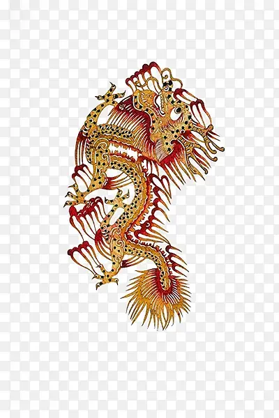 中国风舞动的龙皮影