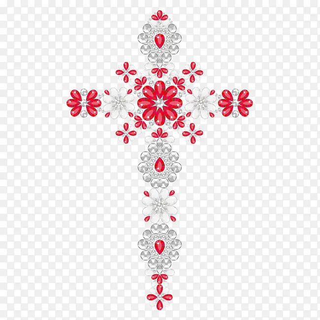 钻石花朵十字架图