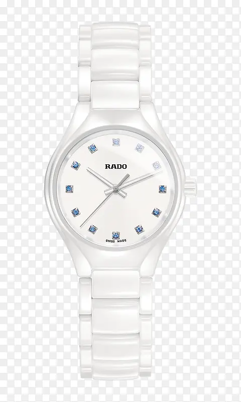 雷达珠光白色腕表手表女表