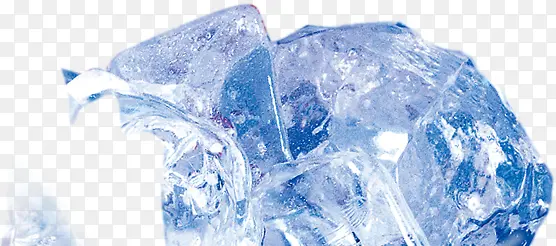 蓝色重叠透明立体冰块
