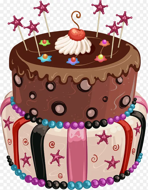 卡通双层生日蛋糕