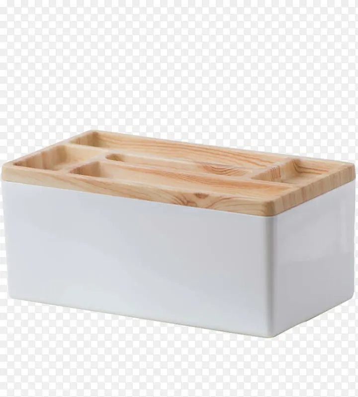 白色木质纸巾盒