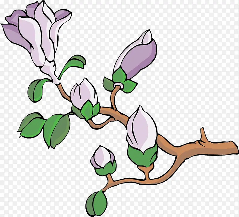 古风手绘粉色桃花花苞