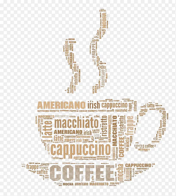 文字咖啡杯图案