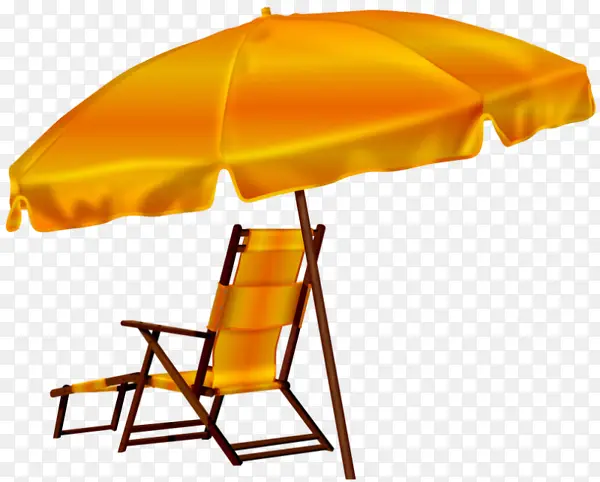 黄色沙滩遮阳伞