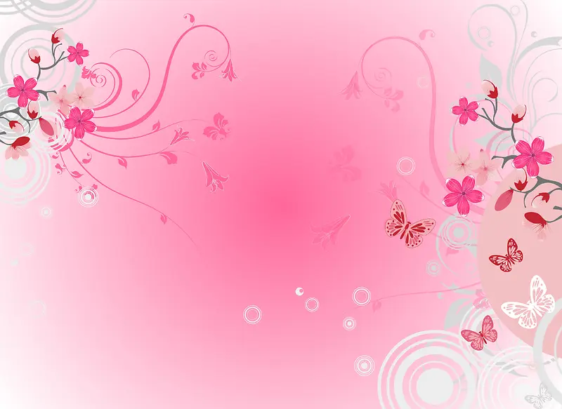 粉色背景与花朵
