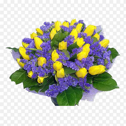 紫色黄色花束