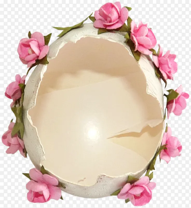 粉色花朵蛋壳边框