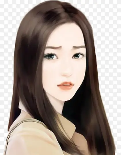 手绘忧伤的美女