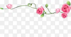 创意手绘合成缠绕的玫瑰花