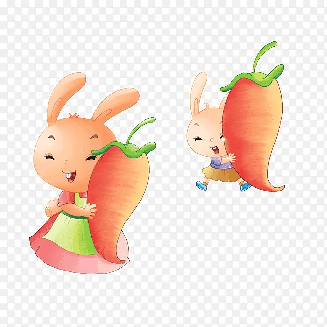 兔宝宝帮忙搬胡萝卜
