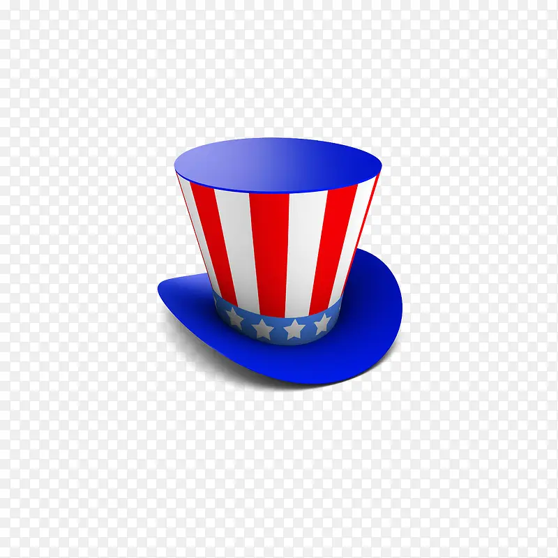 创意扁平风格美国国旗礼帽