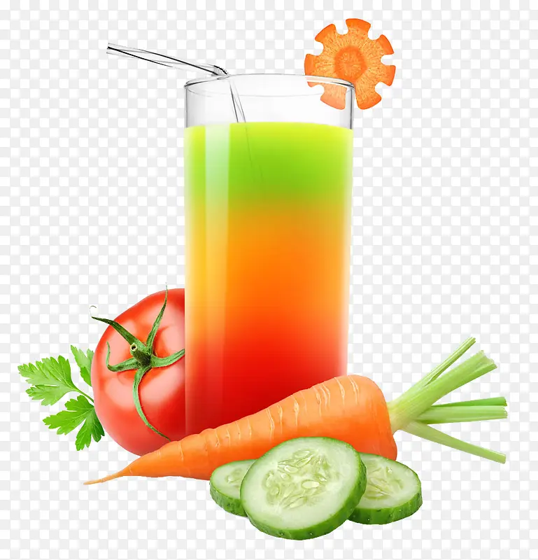 卡通分层蔬菜汁果汁饮品