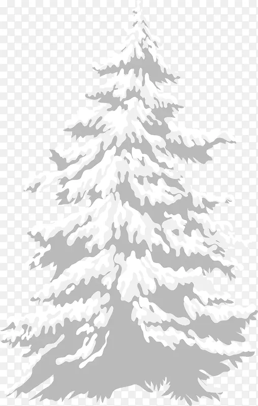 冬季白色圣诞树