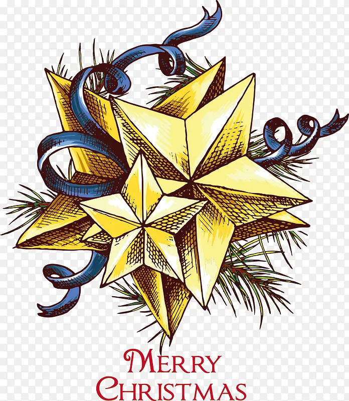 圣诞节手绘五角星