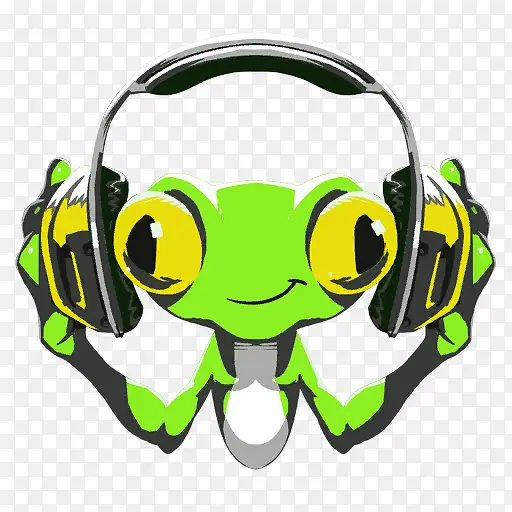 戴耳机的青蛙