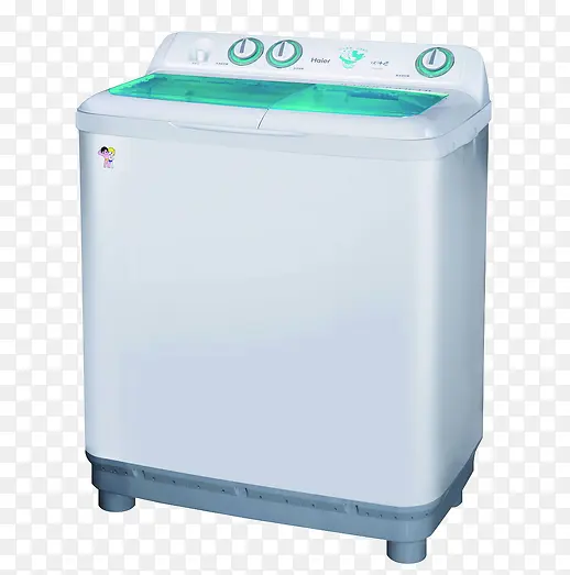 高清海尔双桶洗衣机透明素材