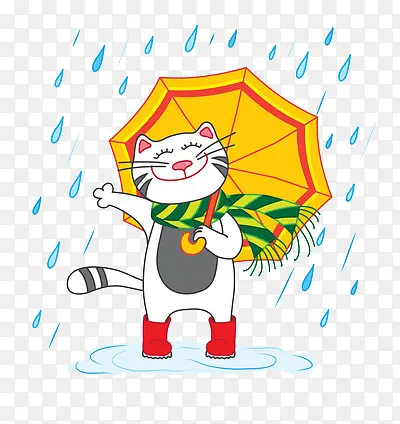 打着雨伞的猫