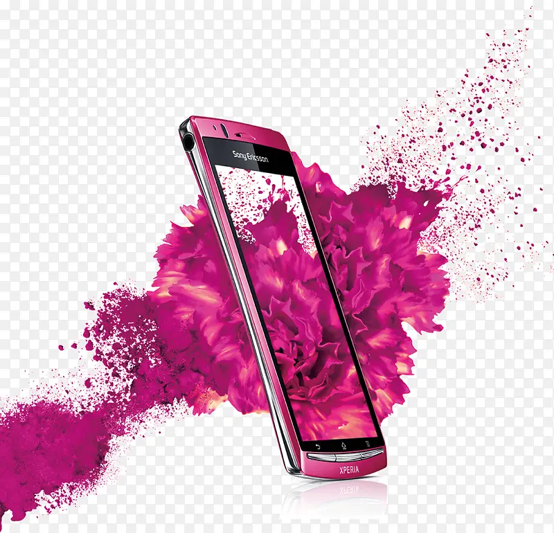 创意紫色浪漫PSD手机广告