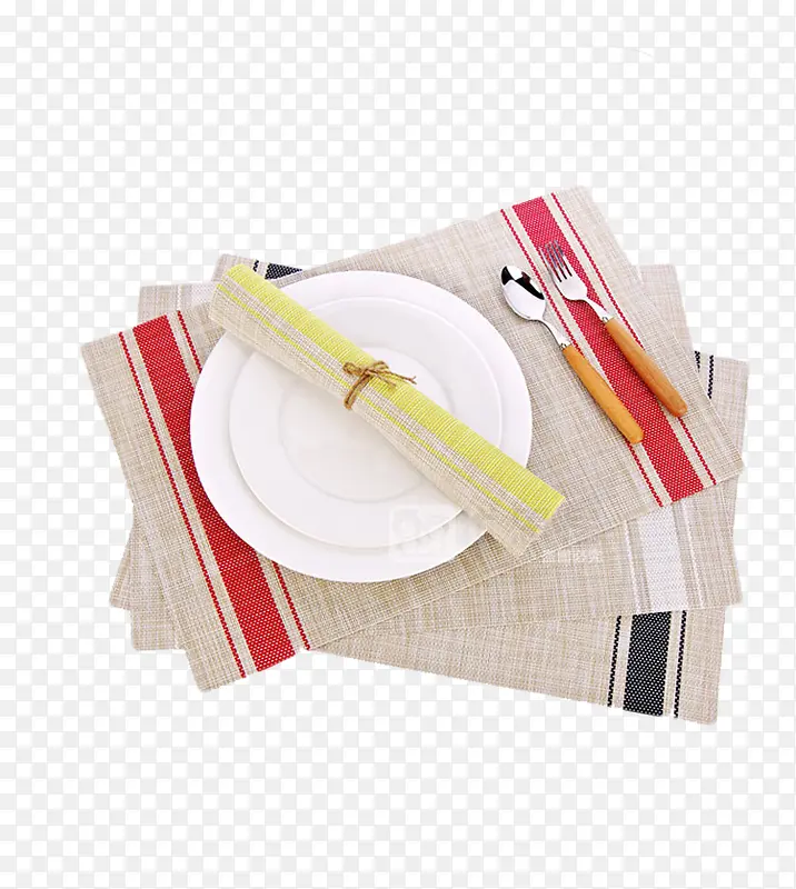 简约条纹餐盘垫装饰PNG