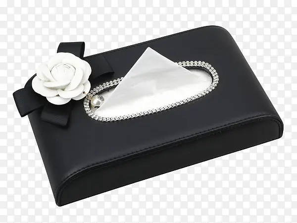 黑白皮质纸巾盒