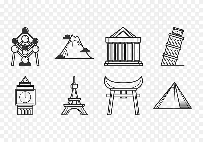 名胜风景简笔画