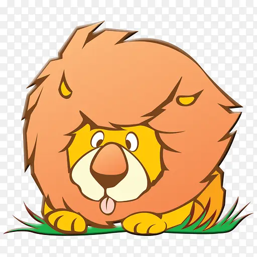 草丛中吐舌头的狮子