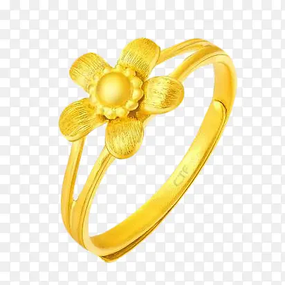 周大福黄金花朵戒指