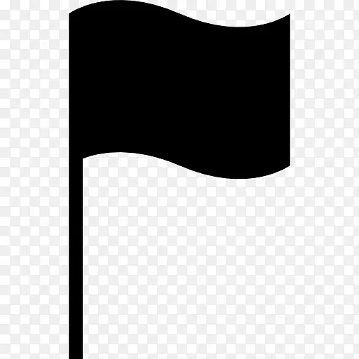 国旗的黑色矩形工具符号在极图标